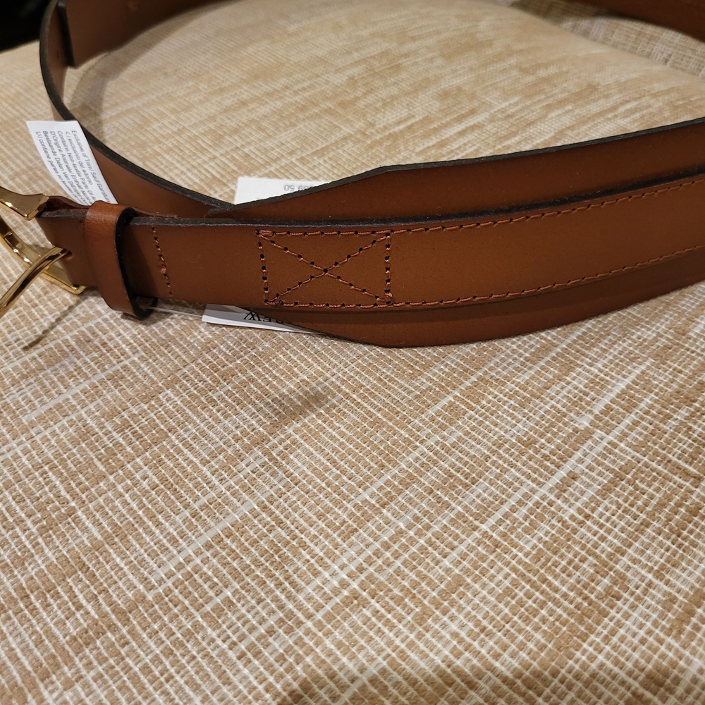 J.Crew Tan Leather Belt with Gold Buckle - Picture 3 of 3